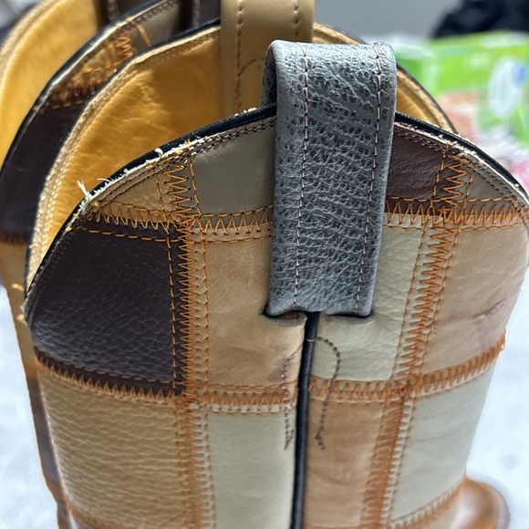 Women's Laramie Custom Made 1960s Vintage Patchwork Cowboy Boots Sz 6 - Picture 9 of 16